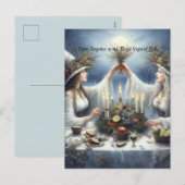 Carte de vœux de vacances plate de célébration de  (Devant / Derrière)