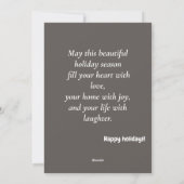 Carte de vœux de vacances pour couple romantique m (Dos)