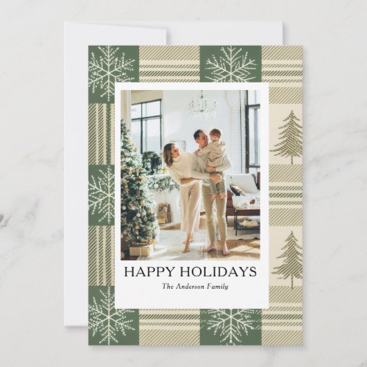 Carte de vœux de vacances pour famille heureuse mo (Devant)