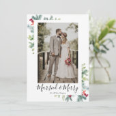 Carte de vœux de vacances pour jeunes mariés heure (Debout devant)