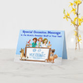 Carte de vœux de vacances pour le personnel vétéri (Fleur jaune)