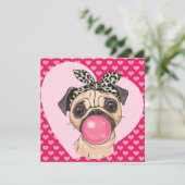 Carte de vœux de vacances Pug Love (Debout devant)