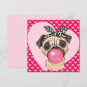 Carte de vœux de vacances Pug Love (Devant / Derrière)