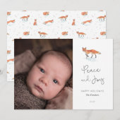 Carte de vœux de vacances Renard d'hiver (Devant / Derrière)