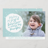 Carte de vœux de vacances représentant une boule d (Devant / Derrière)