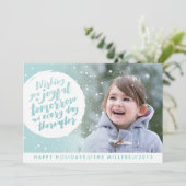 Carte de vœux de vacances représentant une boule d (Debout devant)