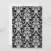 Carte de vœux de vacances rouge damassé noir blanc (Dos)