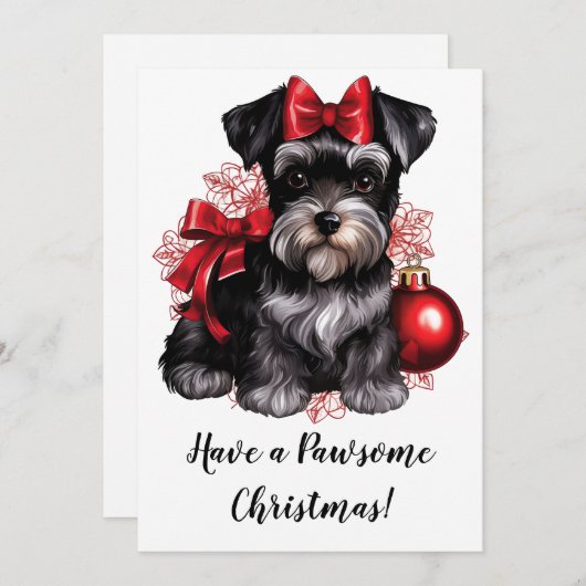 Carte de vœux de vacances Schnauzer nain (Devant / Derrière)