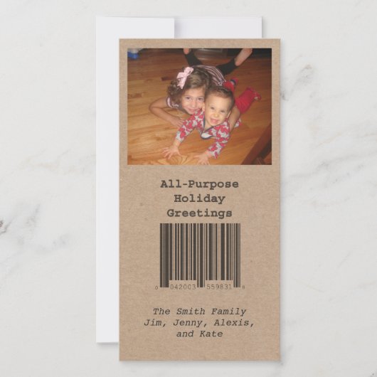 Carte de vœux de vacances tout usage (Devant)