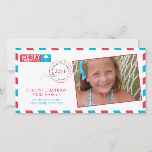 Carte de voeux de vacances Tropical Airmail (Devant)