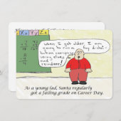 Carte de vœux de vacances Young Santa Flat (Devant / Derrière)