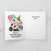 Carte de voeux de vache à anniversaire (Intérieur)