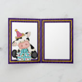 Carte de voeux de vache à anniversaire (Intérieur)