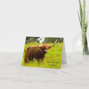 Carte de vœux de vache des Highlands
