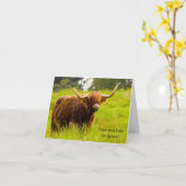 Carte de vœux de vache des Highlands (Fleur jaune)