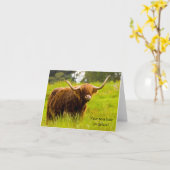 Carte de vœux de vache des Highlands (Fleur jaune)