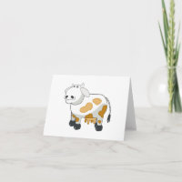 Carte de vœux de vache laitière de dessin animé