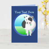 Carte de voeux de vache moo (Fleur jaune)