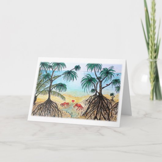 Carte de voeux de Valentine d'amour de crabe (Devant)