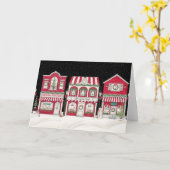 Carte de voeux de village vintage moderne (Fleur jaune)