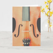 Carte de voeux de violon (Fleur jaune)