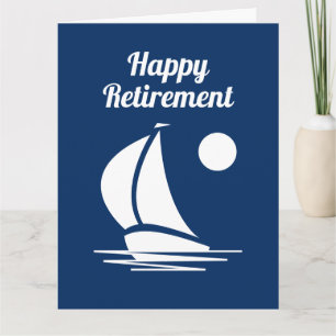 Carte de voeux de voilier nautique Happy Retiremen