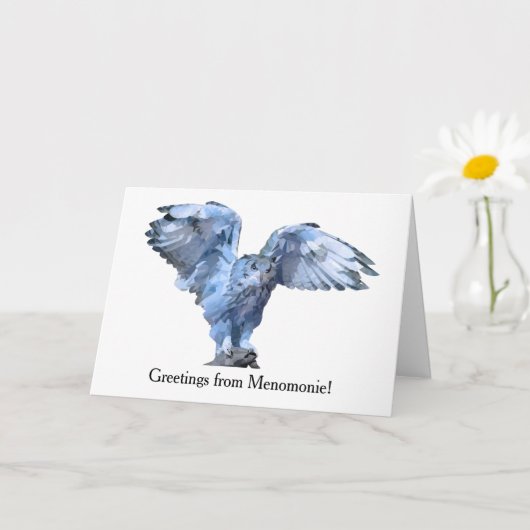 Carte de voeux de votre ville Snowy Owl (Petite plante)