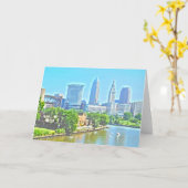 Carte de voeux de vue de Cleveland, la rivière (Fleur jaune)