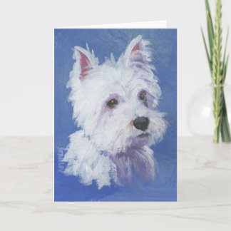 Carte de voeux de Westie (blanc à l'intérieur)