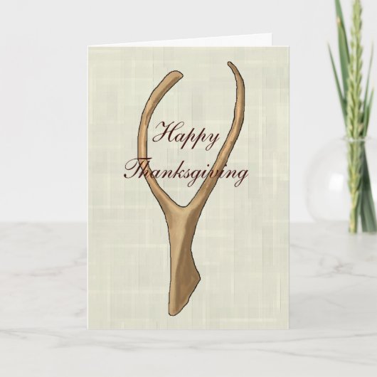Carte de voeux de Wishbone de bon thanksgiving (Devant)