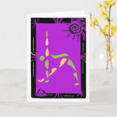 Carte de voeux de yoga avec Pose Trikonasana/Trian (Fleur jaune)