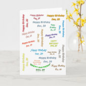 Carte de vœux Décembre, 20 Anniversaire (Fleur jaune)