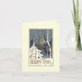 Carte de voeux Deco Snowy Scene Moon Birch Tree (Devant)