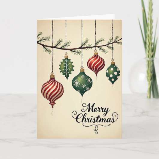 Carte de vœux décorations de Noël (Devant)