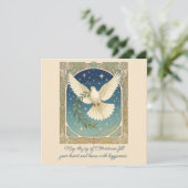 Carte de vœux décorative avec colombe de la paix e (Debout devant)