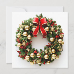 Carte de vœux décorative de couronne de Noël