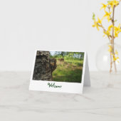 Carte de voeux d'écureuil de bienvenue (Fleur jaune)