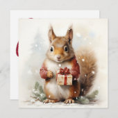 Carte de voeux d'écureuil de Noël (Devant / Derrière)