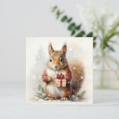 Carte de voeux d'écureuil de Noël (Debout devant)