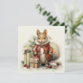 Carte de voeux d'écureuil de Noël (Debout devant)