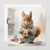 Carte de voeux d'écureuil de Noël (Devant / Derrière)