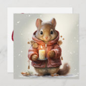 Carte de voeux d'écureuil de Noël (Devant / Derrière)