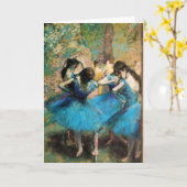 Carte de voeux Degas Blue Dancers (Fleur jaune)