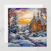 Carte de vœux d'église d'hiver (Devant / Derrière)