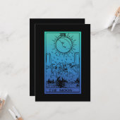 Carte de voeux Dégradé de la carte Moon Tarot (Devant/Arrière en situation)