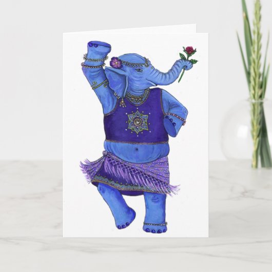 Carte de voeux d'éléphant de danse (Devant)