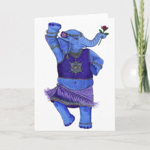 Carte de voeux d'éléphant de danse