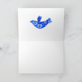 Carte de voeux Delft Bluebird et Tulips (Intérieur)