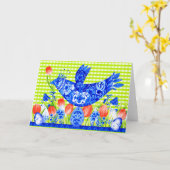 Carte de voeux Delft Bluebird et Tulips (Fleur jaune)