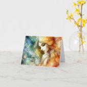 Carte de vœux d'encouragement Angel Face (Fleur jaune)